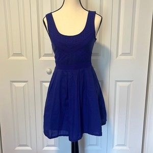 American Eagle Royal Blue Fit and Flare style summer mini dress size 0